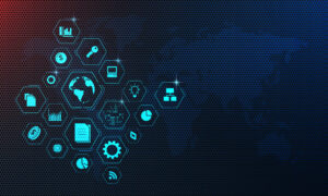 Digital icons on a global background for Advanced SEO Strategies